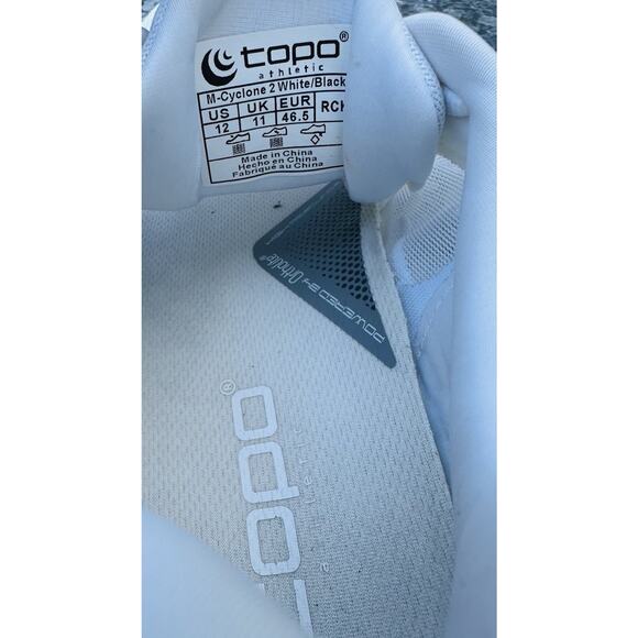 Topo Athletic Sneakers Cyclone 2 Running Shoes White Trail Foot Shape Men’s 12 main image 11